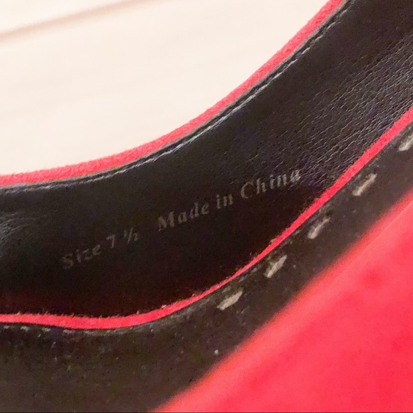 NWOT Dolce Vita Red Suede Peep Toe Pumps Size 7.5 - Picture 7 of 7